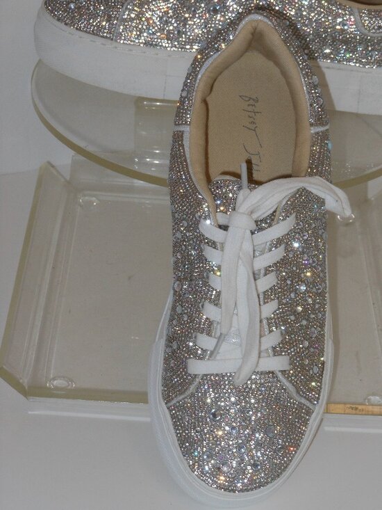 BETSY JOHNSON RHINESTONE LACE-UP SNEAKER STYLE SHOES SIZE 8.5 MEDIUM - Picture 4 of 5